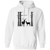 Birch Trees And Deers G185 Pullover Hoodie