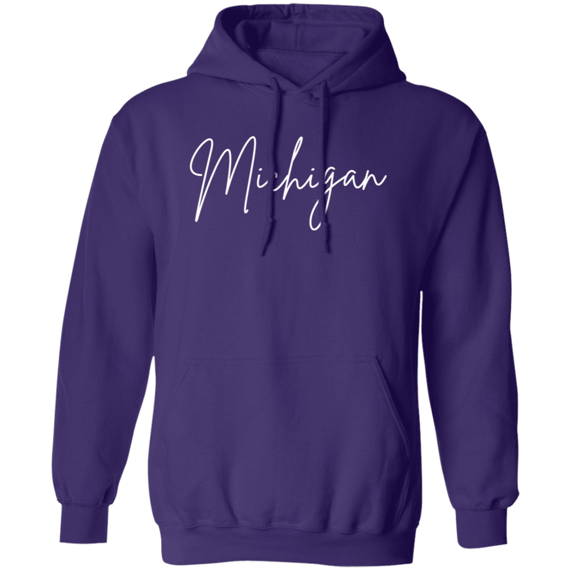 Michigan Skinny 1 White G185 Gildan Pullover Hoodie