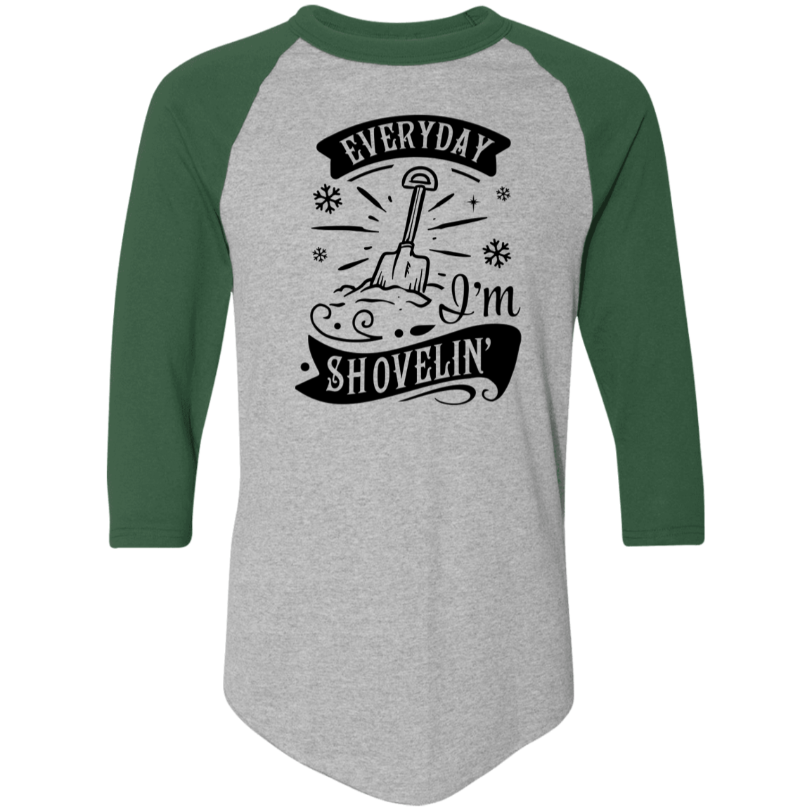 Everyday Im Shovelin 4420 Colorblock Raglan Jersey