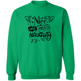 Nice Until Proven Naughty G180 Crewneck Pullover Sweatshirt