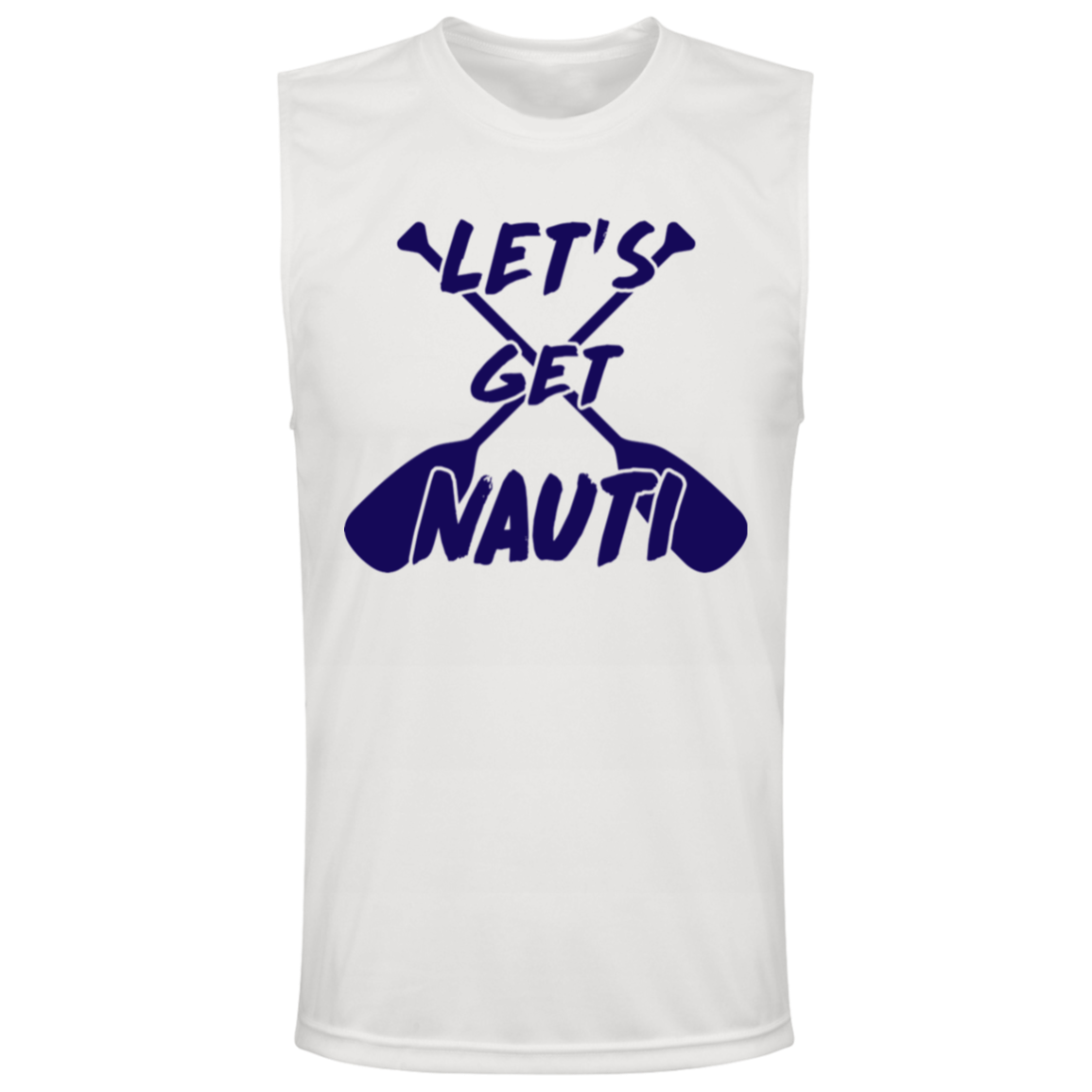 ***2 SIDED***  HRCL FL - Navy Lets Get Nauti - - 2 Sided - UV 40+ Protection TT11M Team 365 Mens Zone Muscle Tee