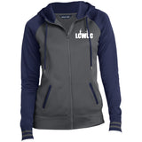 LCWCC Rack Logo - White LST236 Ladies' Sport-Wick® Full-Zip Hooded Jacket
