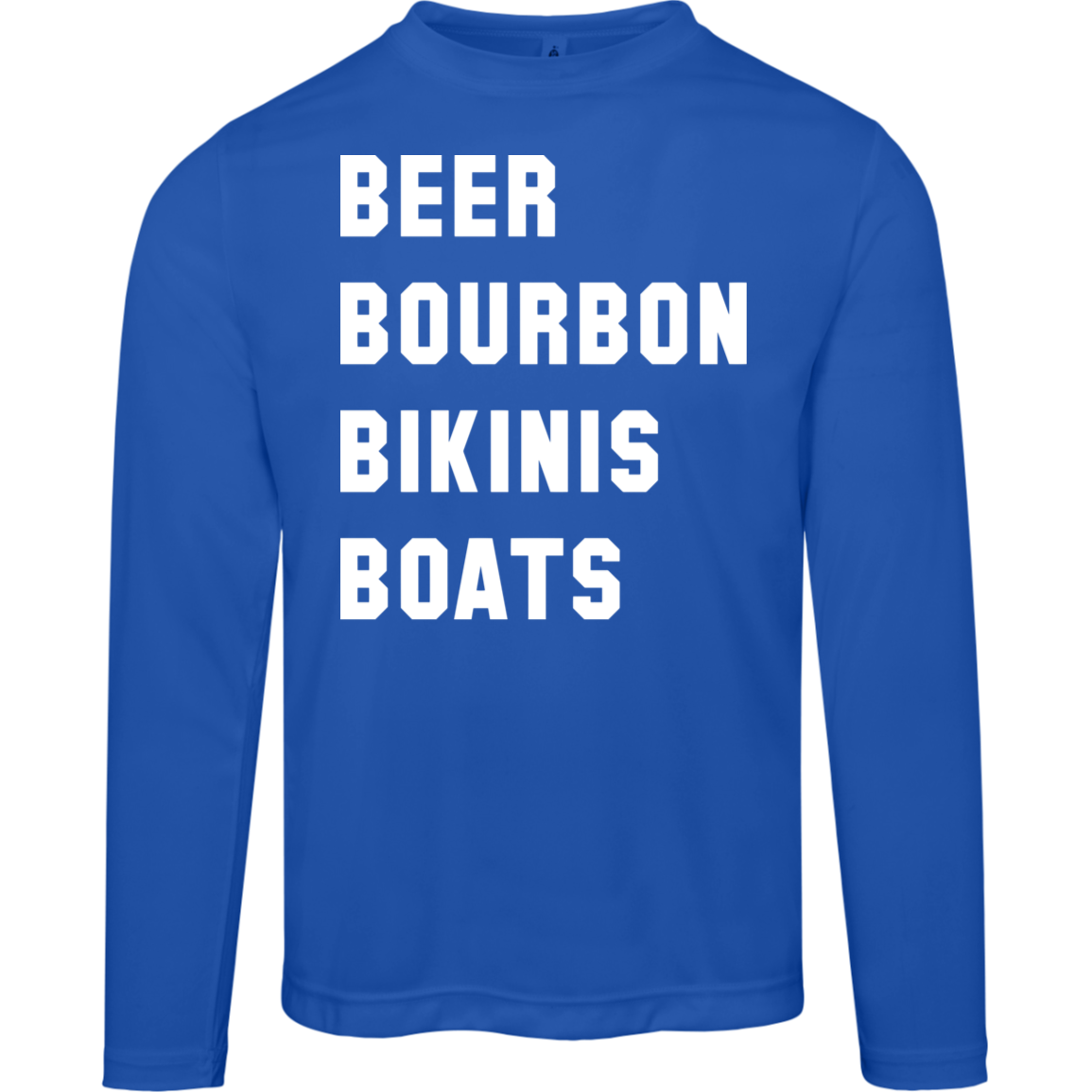 ***2 SIDED***  HRCL FL - Beer Bourbon Bikinis Boats - 2 Sided - UV 40+ Protection TT11L Team 365 Mens Zone Long Sleeve Tee
