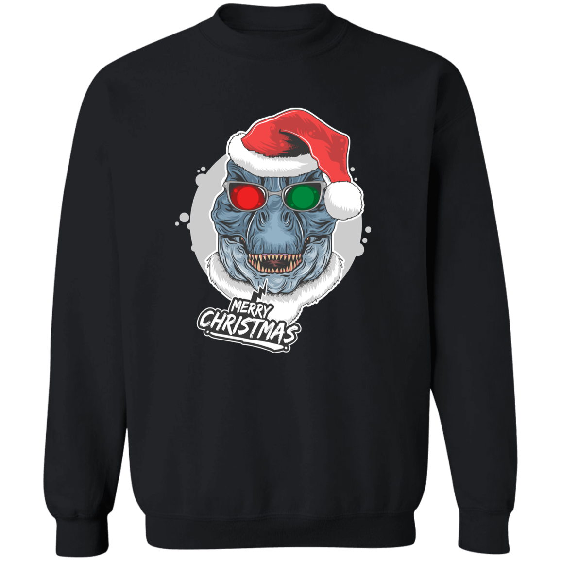 T-Rex Christmas G180 Crewneck Pullover Sweatshirt