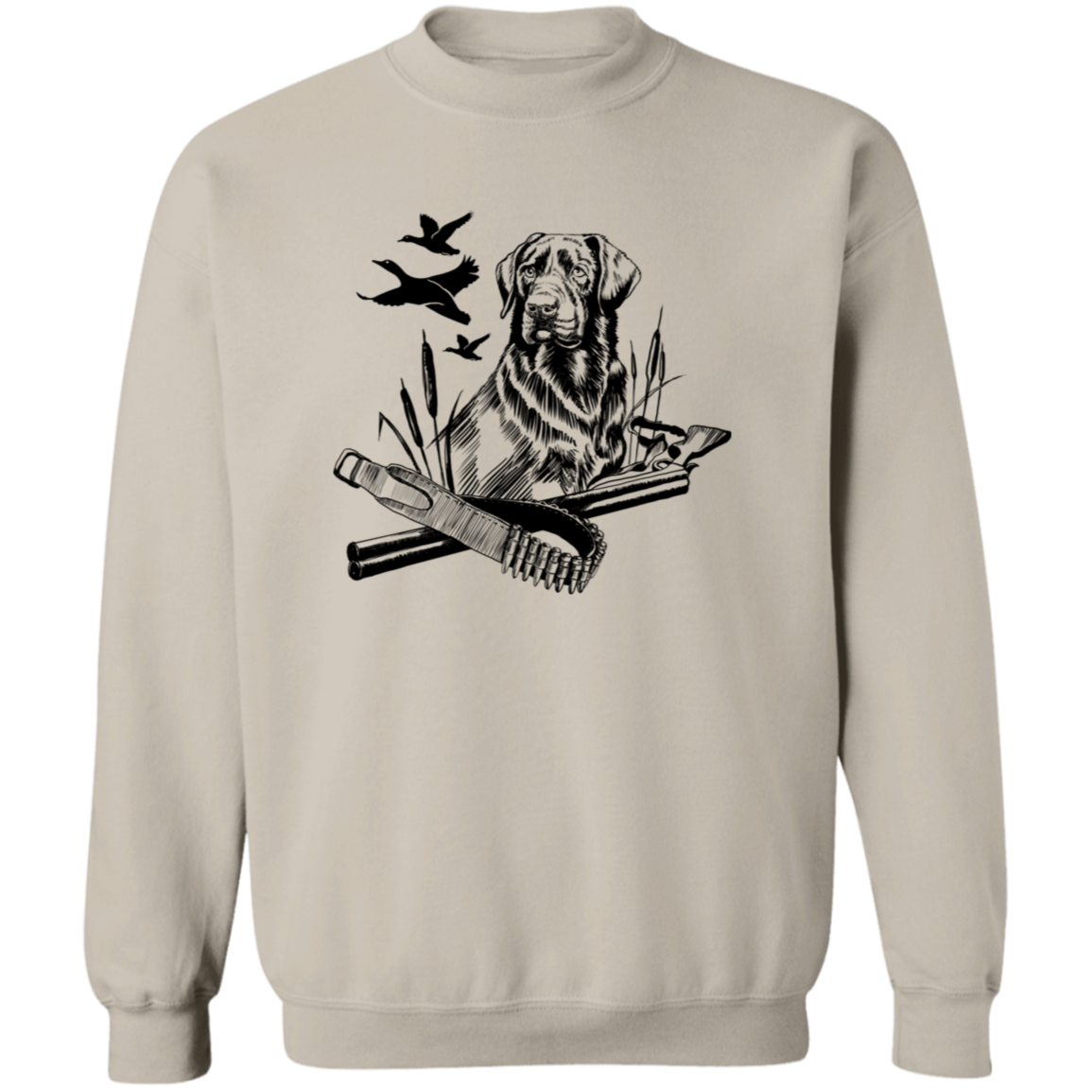 Hunting Dog 3 G180 Crewneck Pullover Sweatshirt