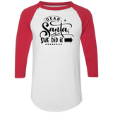 Dear Santa She Did It 4420 Colorblock Raglan Jersey