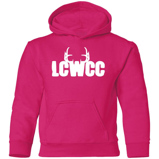 LCWCC Rack Logo - White G185B Youth Pullover Hoodie