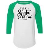 Dear Santa She Did It 4420 Colorblock Raglan Jersey