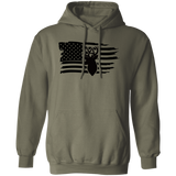 Distressed American Flag Deer G185 Pullover Hoodie