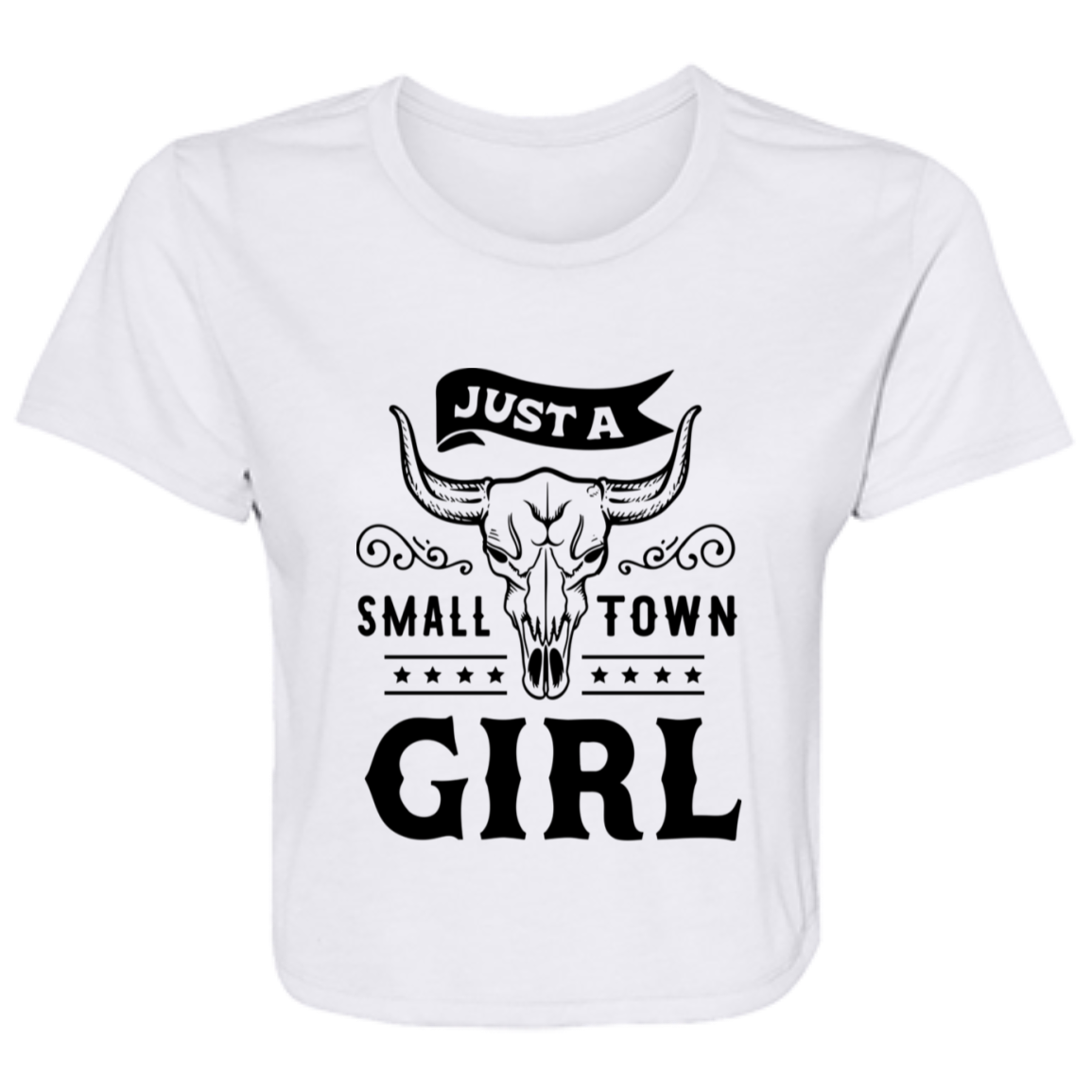 Just A Small Town Girl 1 B8882 Ladies' Flowy Cropped Tee