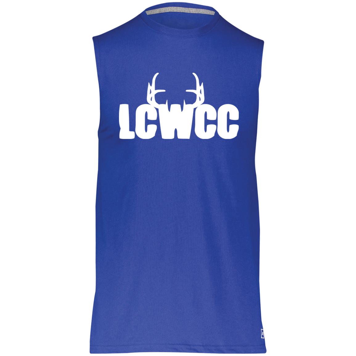 LCWCC Rack Logo - White 64MTTM Sun Protection Muscle Tee