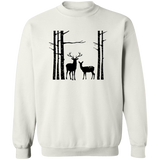 Birch Trees And Deers G180 Crewneck Pullover Sweatshirt