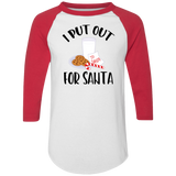 I Put Out For Santa 4420 Colorblock Raglan Jersey