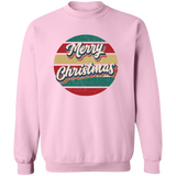 Merry Christmas Retro Circle G180 Crewneck Pullover Sweatshirt