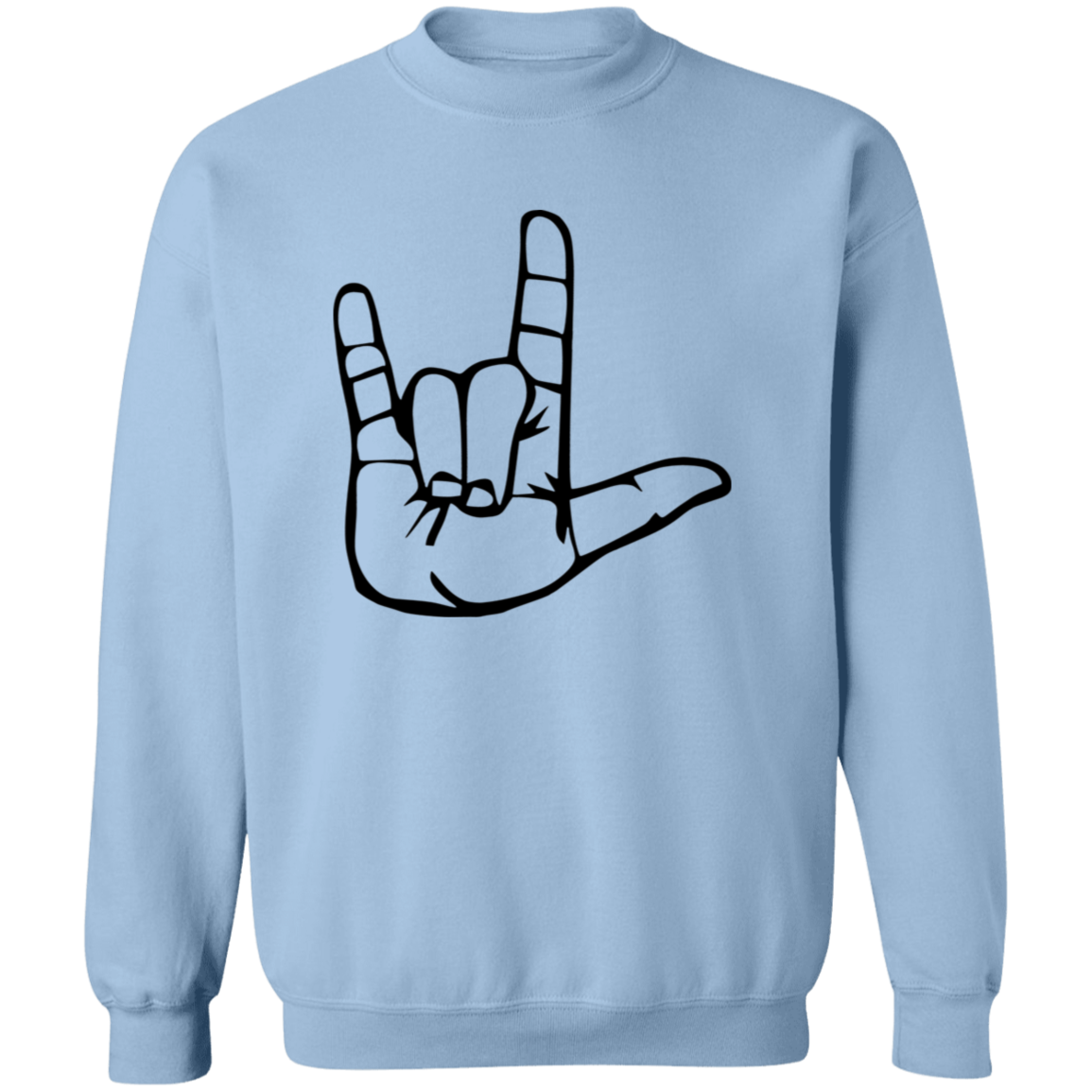I Love You ASL G180 Crewneck Pullover Sweatshirt