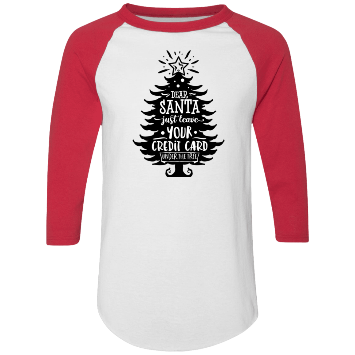 Dear Santa Just Leave 4420 Colorblock Raglan Jersey