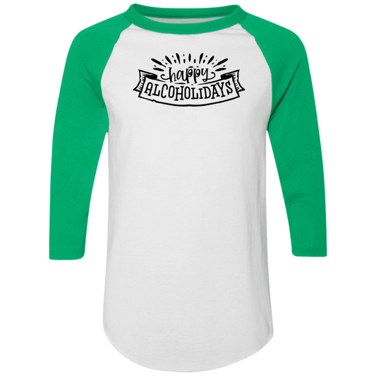 Happy Alcoholidays 4420 Colorblock Raglan Jersey