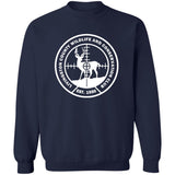 LCWCC Deer Target - White G180 Crewneck Pullover Sweatshirt