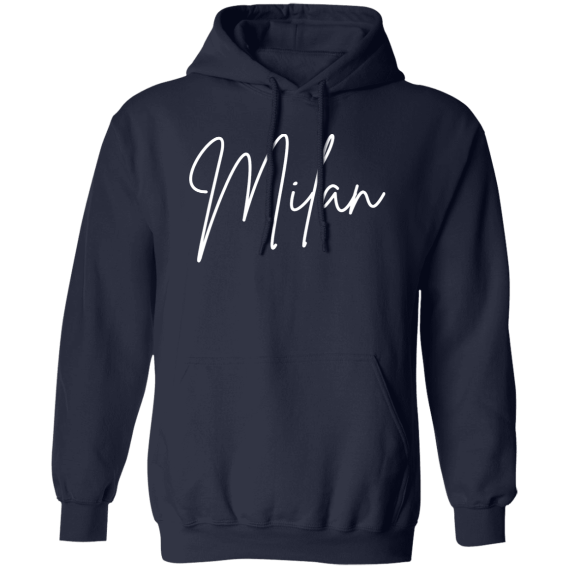 Milan Skinny 1 White G185 Gildan Pullover Hoodie