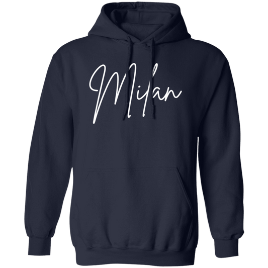 Milan Skinny 1 White G185 Gildan Pullover Hoodie