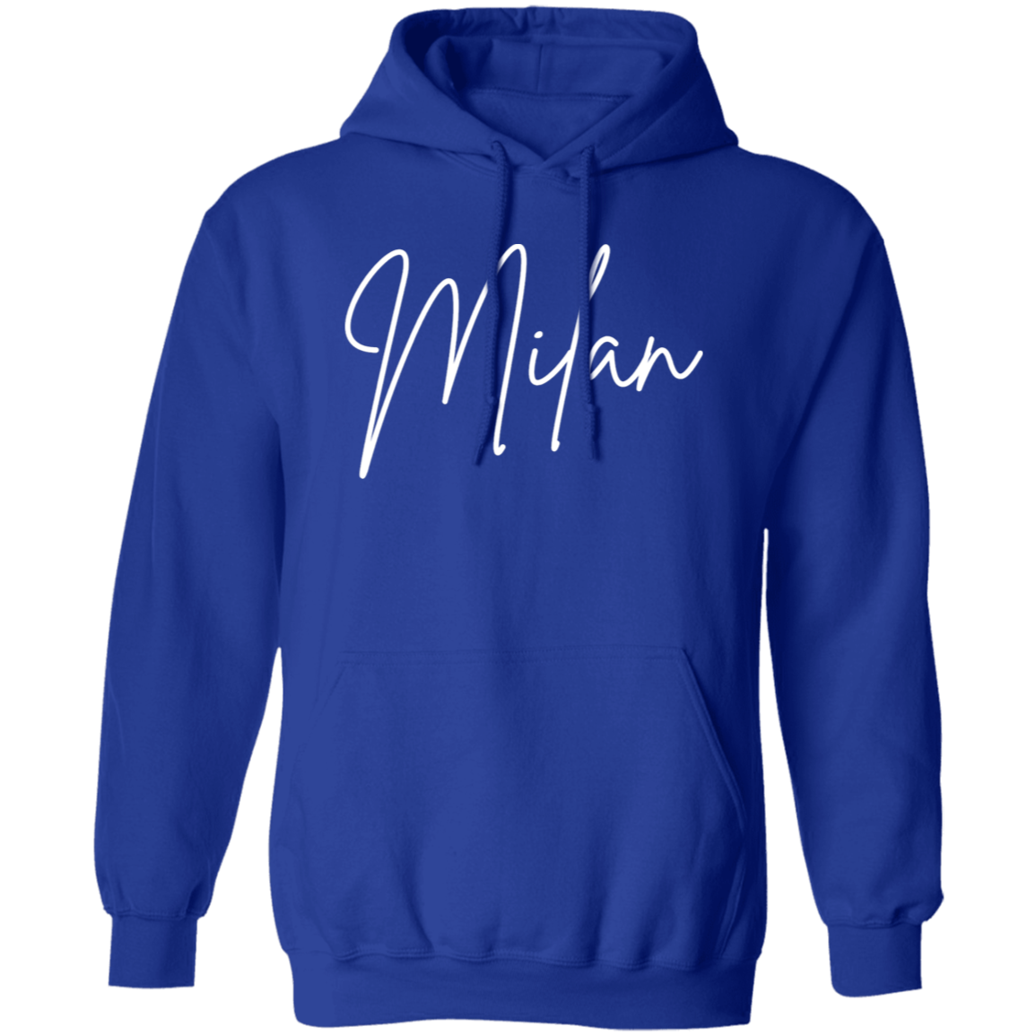 Milan Skinny 1 White G185 Gildan Pullover Hoodie
