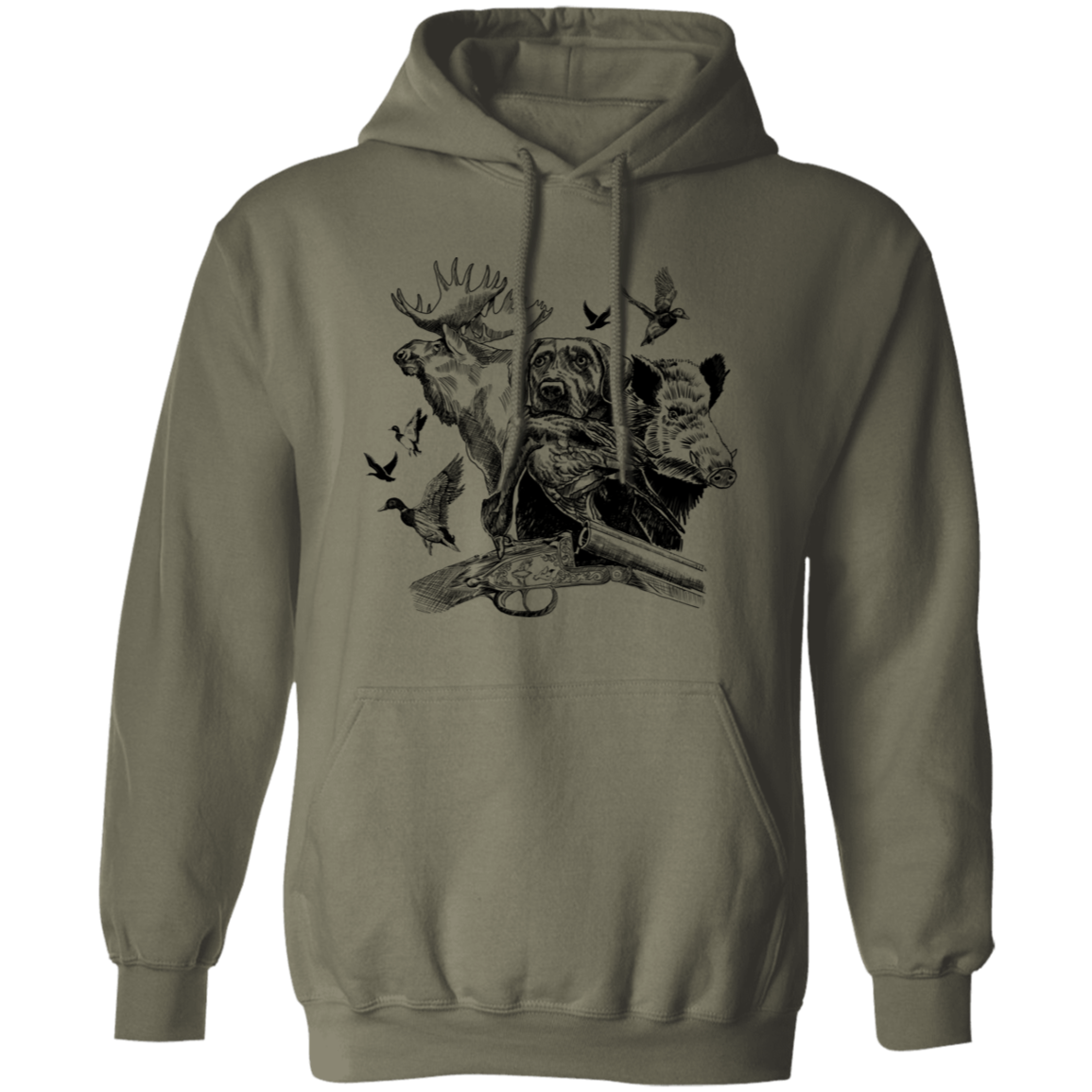 Hunting Dog 2 G185 Pullover Hoodie