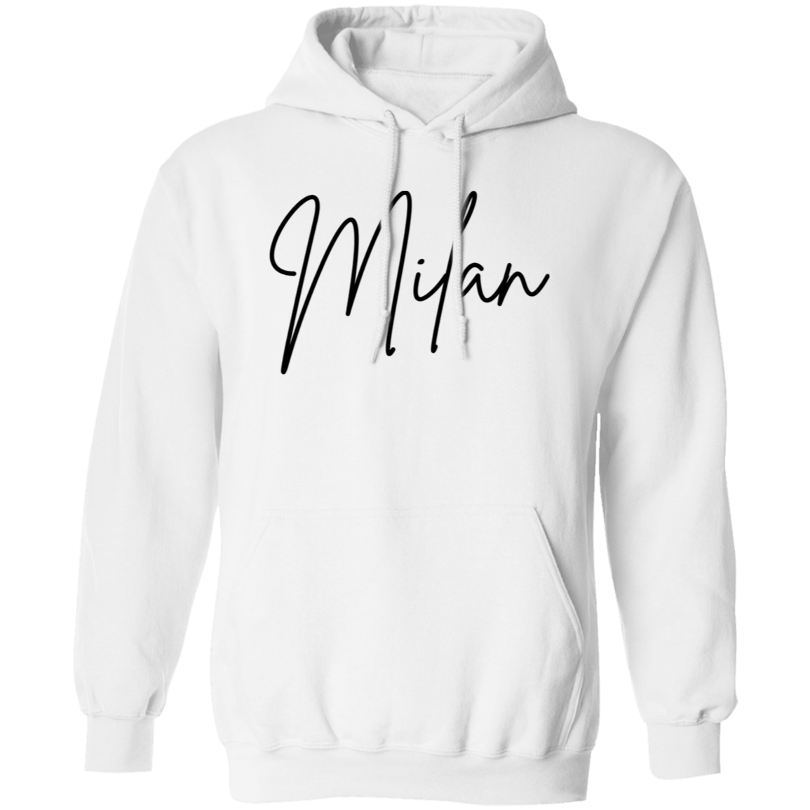 Milan Skinny 1 Black G185 Gildan Pullover Hoodie