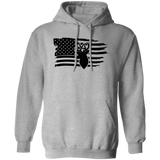 Distressed American Flag Deer G185 Pullover Hoodie