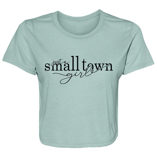 Small Town Girl 1 B8882 Ladies' Flowy Cropped Tee