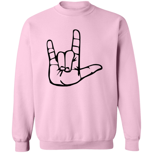 I Love You ASL G180 Crewneck Pullover Sweatshirt