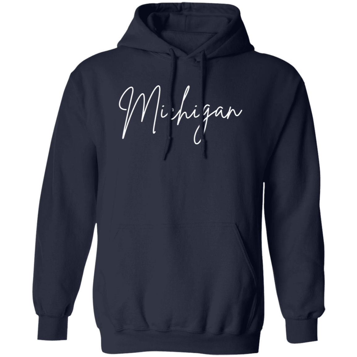 Michigan Skinny 1 White G185 Gildan Pullover Hoodie
