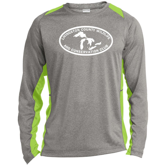 LCWCC Lakes - White ST361LS Long Sleeve Heather Colorblock Performance Tee