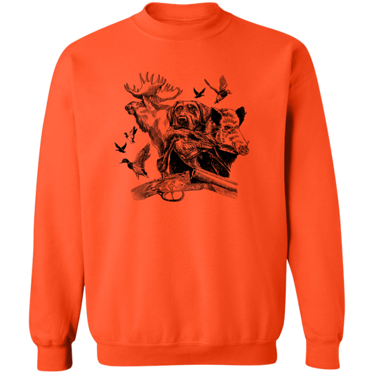 Hunting Dog 2 G180 Crewneck Pullover Sweatshirt