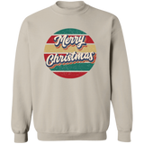 Merry Christmas Retro Circle G180 Crewneck Pullover Sweatshirt