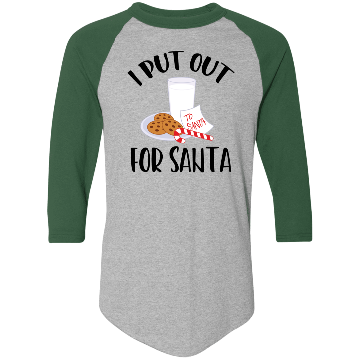 I Put Out For Santa 4420 Colorblock Raglan Jersey