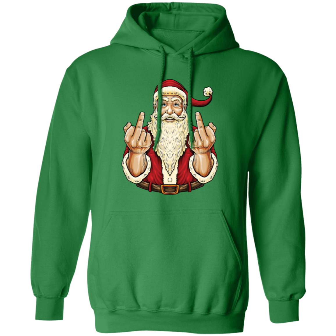 Santa Middle Finger G185 Pullover Hoodie