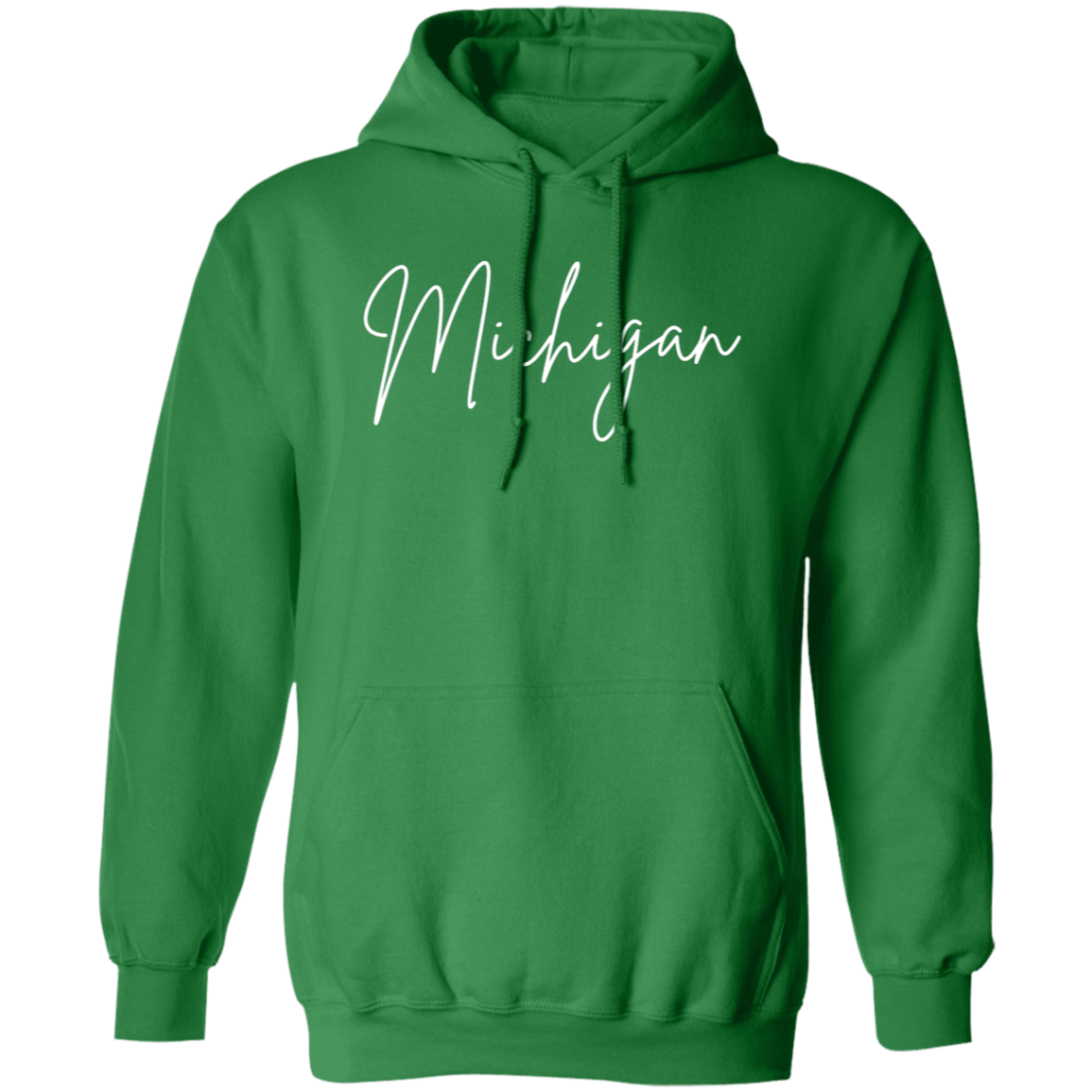 Michigan Skinny 1 White G185 Gildan Pullover Hoodie