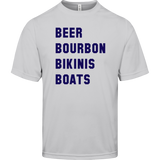 ***2 SIDED***  HRCL FL - Navy Beer Bourbon Bikinis Boats - - 2 Sided - UV 40+ Protection TT11 Team 365 Mens Zone Tee