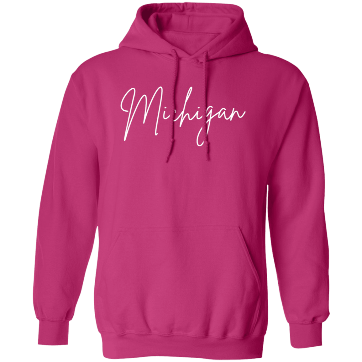 Michigan Skinny 1 White G185 Gildan Pullover Hoodie