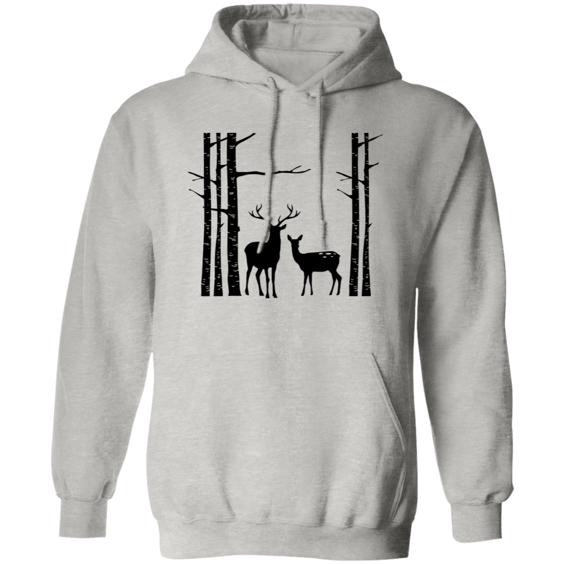 Birch Trees And Deers G185 Pullover Hoodie