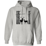 Birch Trees And Deers G185 Pullover Hoodie