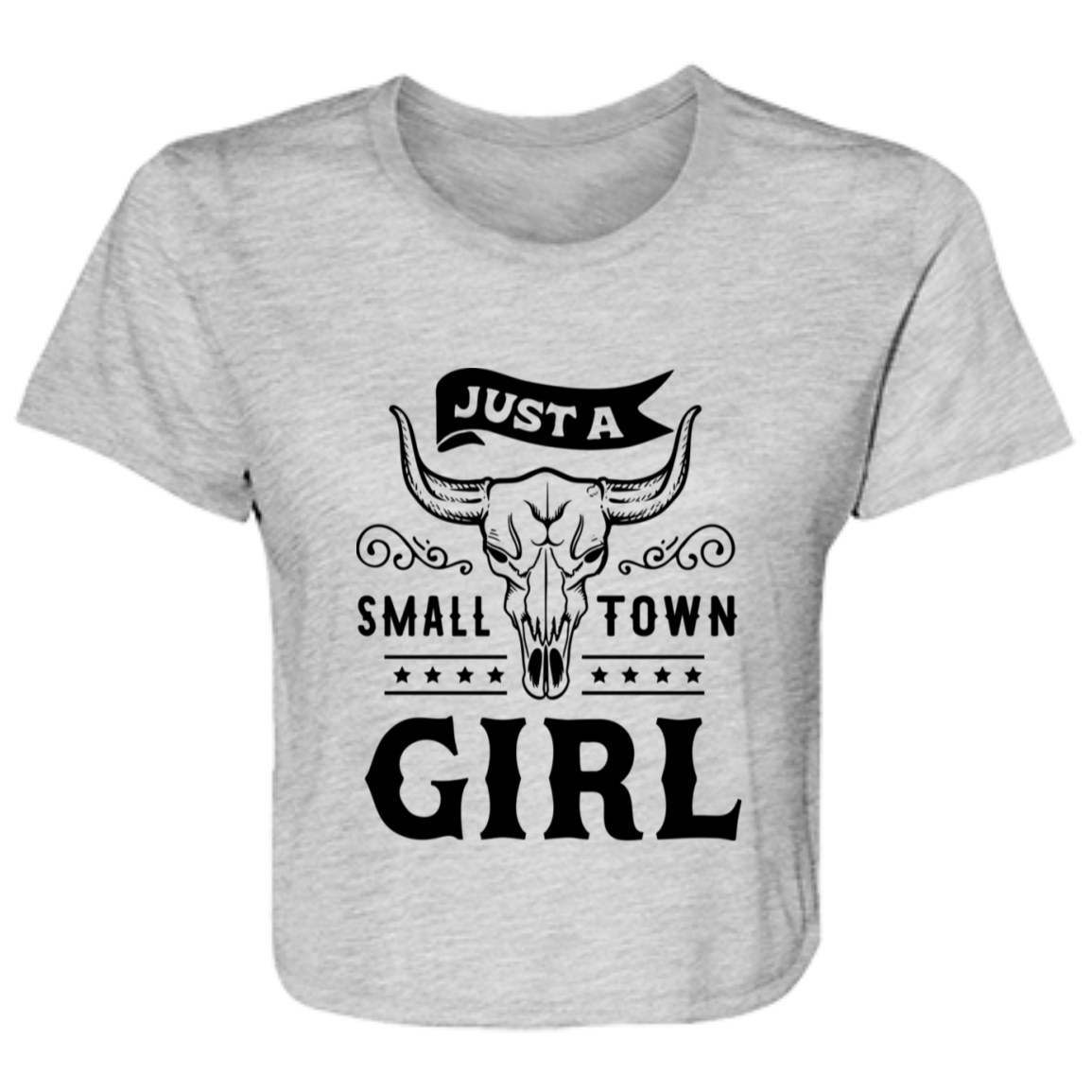 Just A Small Town Girl 1 B8882 Ladies' Flowy Cropped Tee