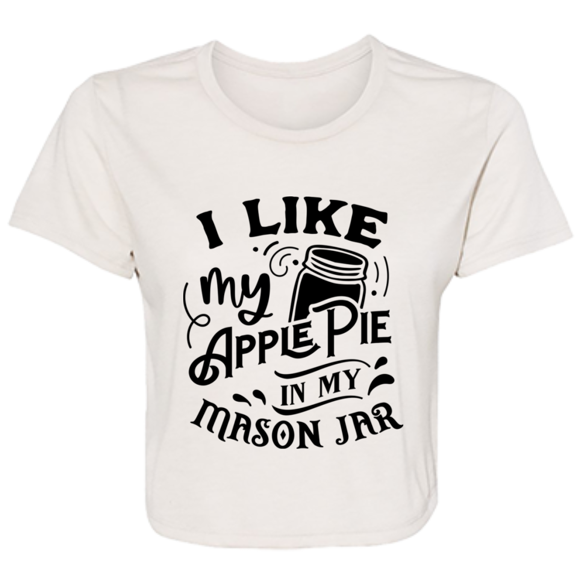 I Like My Apple Pie B8882 Ladies' Flowy Cropped Tee