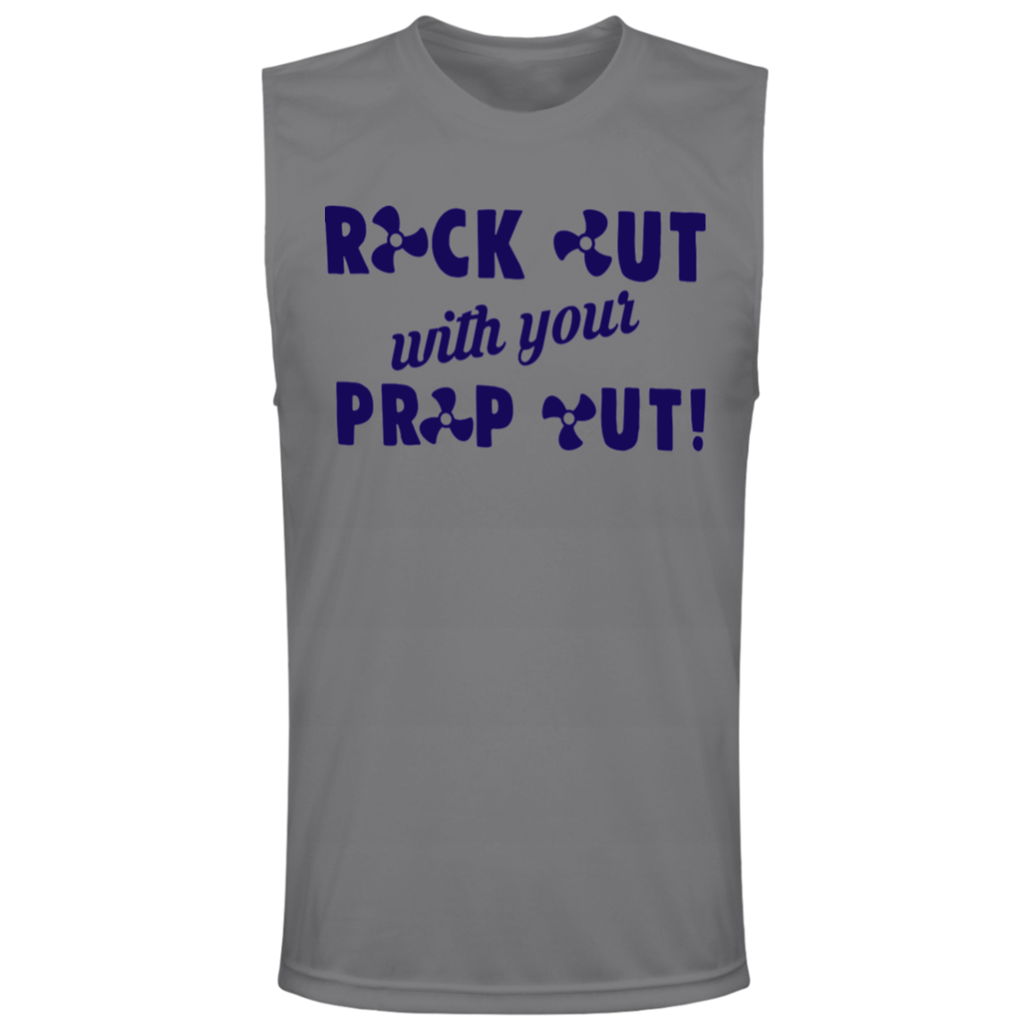 ***2 SIDED***  HRCL FL - Navy Rock Out with your Prop Out - - 2 Sided - UV 40+ Protection TT11M Team 365 Mens Zone Muscle Tee