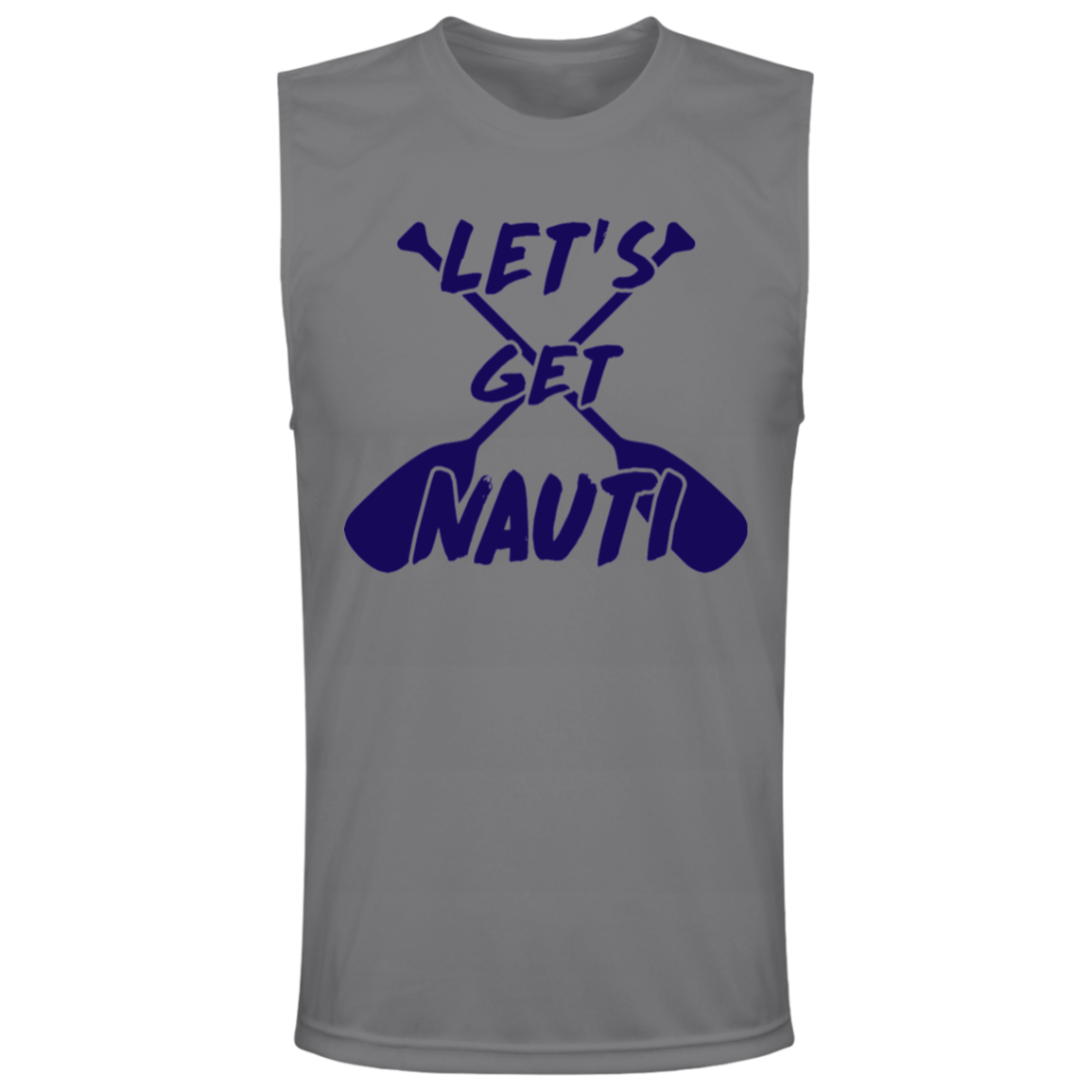 ***2 SIDED***  HRCL FL - Navy Lets Get Nauti - - 2 Sided - UV 40+ Protection TT11M Team 365 Mens Zone Muscle Tee