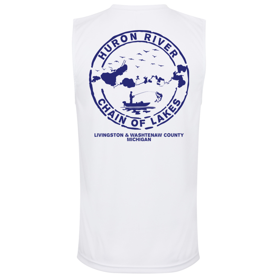 ***2 SIDED***  HRCL FL - Navy Boats N Hoes - - 2 Sided - UV 40+ Protection TT11M Team 365 Mens Zone Muscle Tee