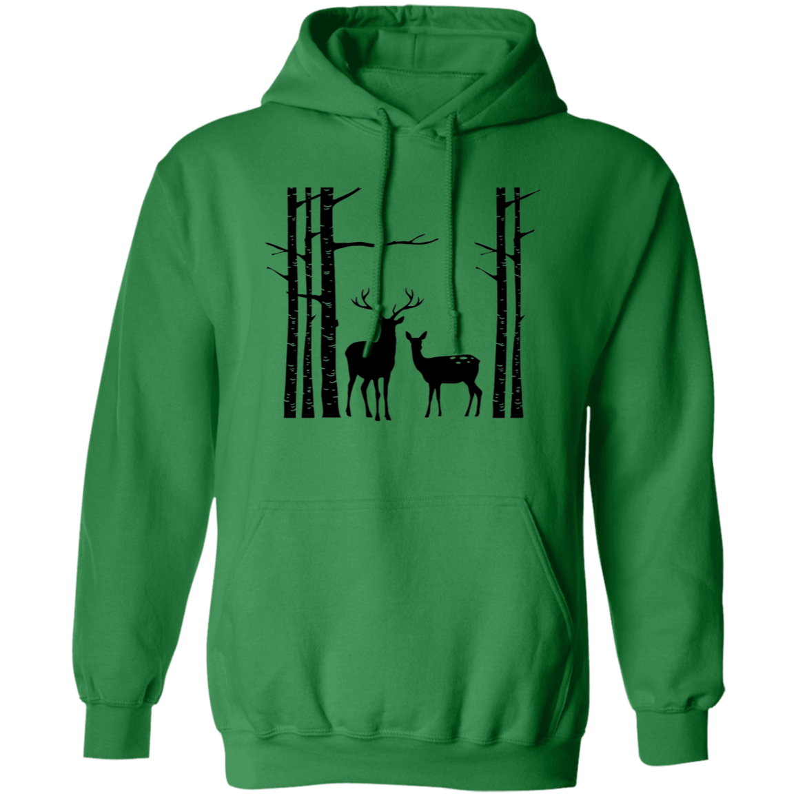 Birch Trees And Deers G185 Pullover Hoodie