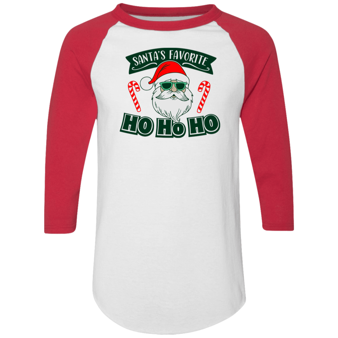 Santas Favorite Ho Ho Ho 4420 Colorblock Raglan Jersey