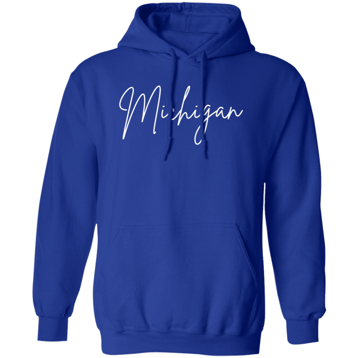 Michigan Skinny 1 White G185 Gildan Pullover Hoodie