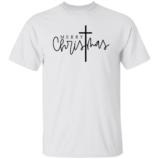 Merry Christmas Cross G500 5.3 oz. T-Shirt